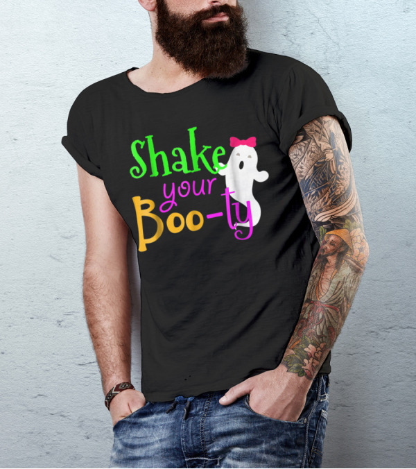 Shake Your Boo-ty Funny Halloween Ghost Bow T-Shirt