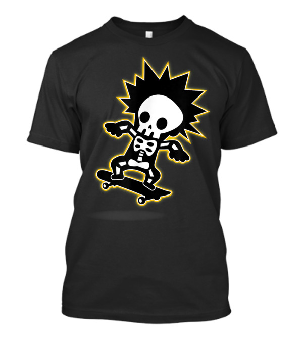 Halloween Skateboarder Gothic Skeleton Punk T-Shirt