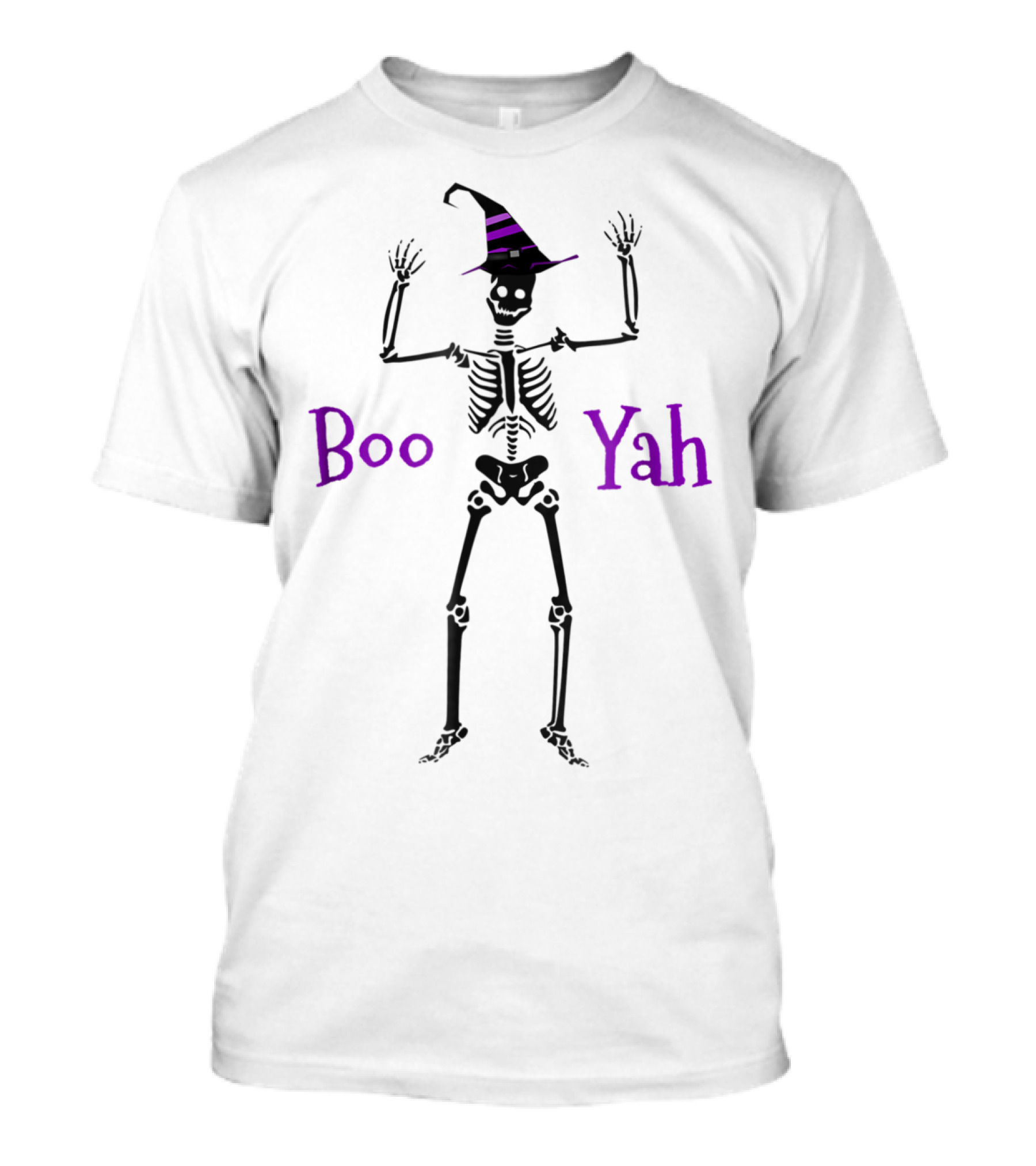 Halloween Skeleton Witch Hat Boo Yah T-Shirt