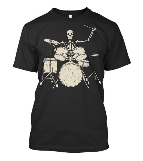 Halloween Skeleton Drummer At The Drum Set T-Shirt