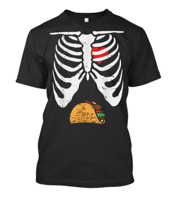 Halloween Xray Skeleton Pregnancy Tacos Soon T-Shirt