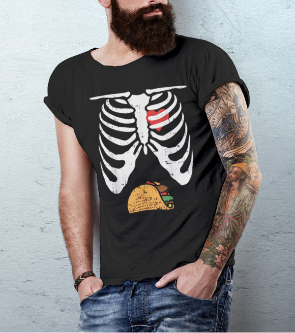 Halloween Xray Skeleton Pregnancy Tacos Soon T-Shirt