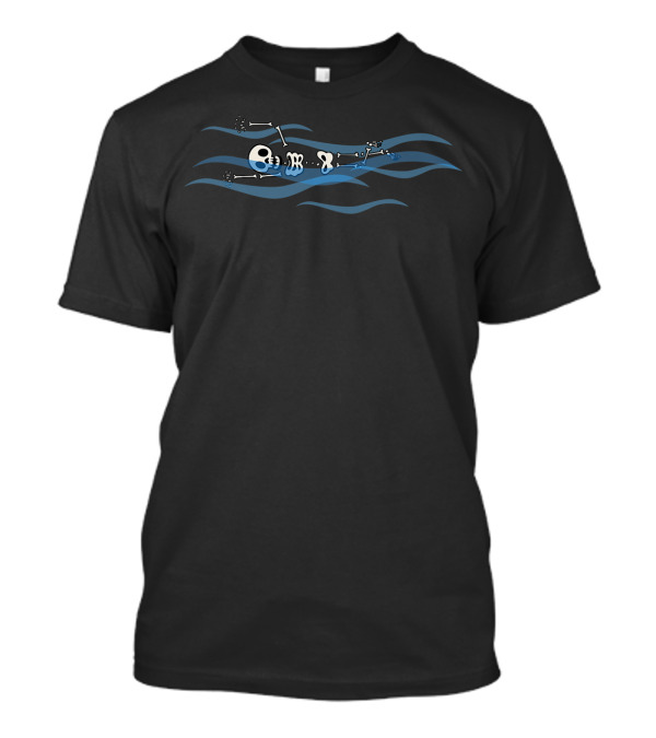 Floating Skeleton Swimmer All Hallows' Eve Halloween T-Shirt