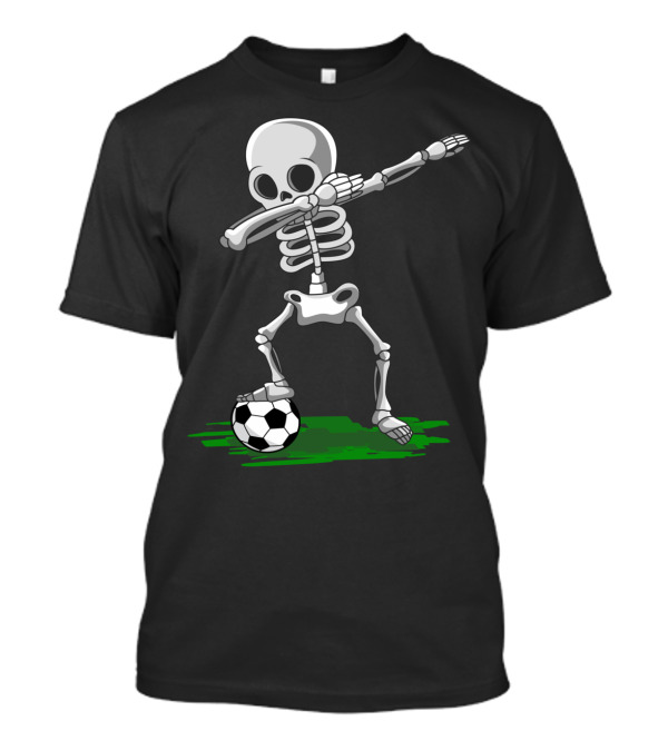 Halloween Soccer Pirate Skeleton Dabbing With Football T-Shirt