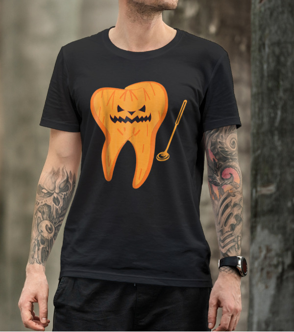 Halloween Spooky Dentist Scary Dental Jack-O'-Lantern Tooth T-Shirt