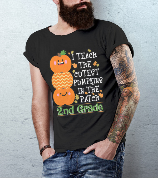 I Teach The Cutest Pumpkins In The Patch 2nd Grade T-Shirt