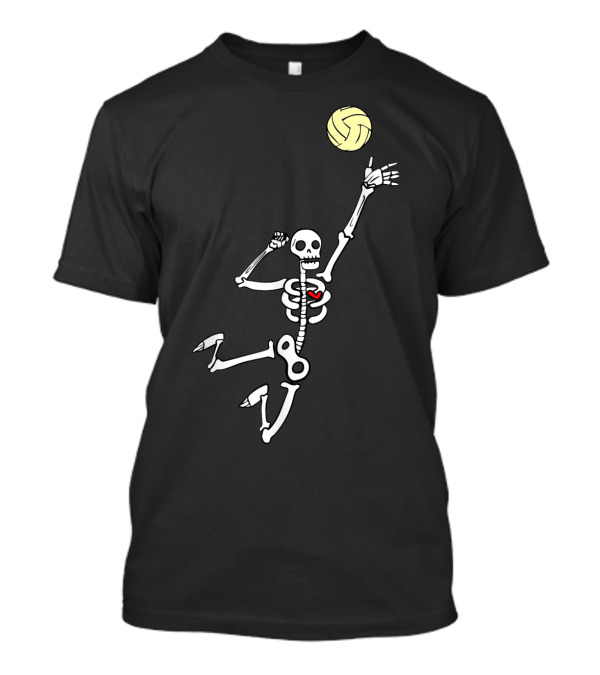 Halloween Volleyball Skeleton Team Sport Player T-Shirt