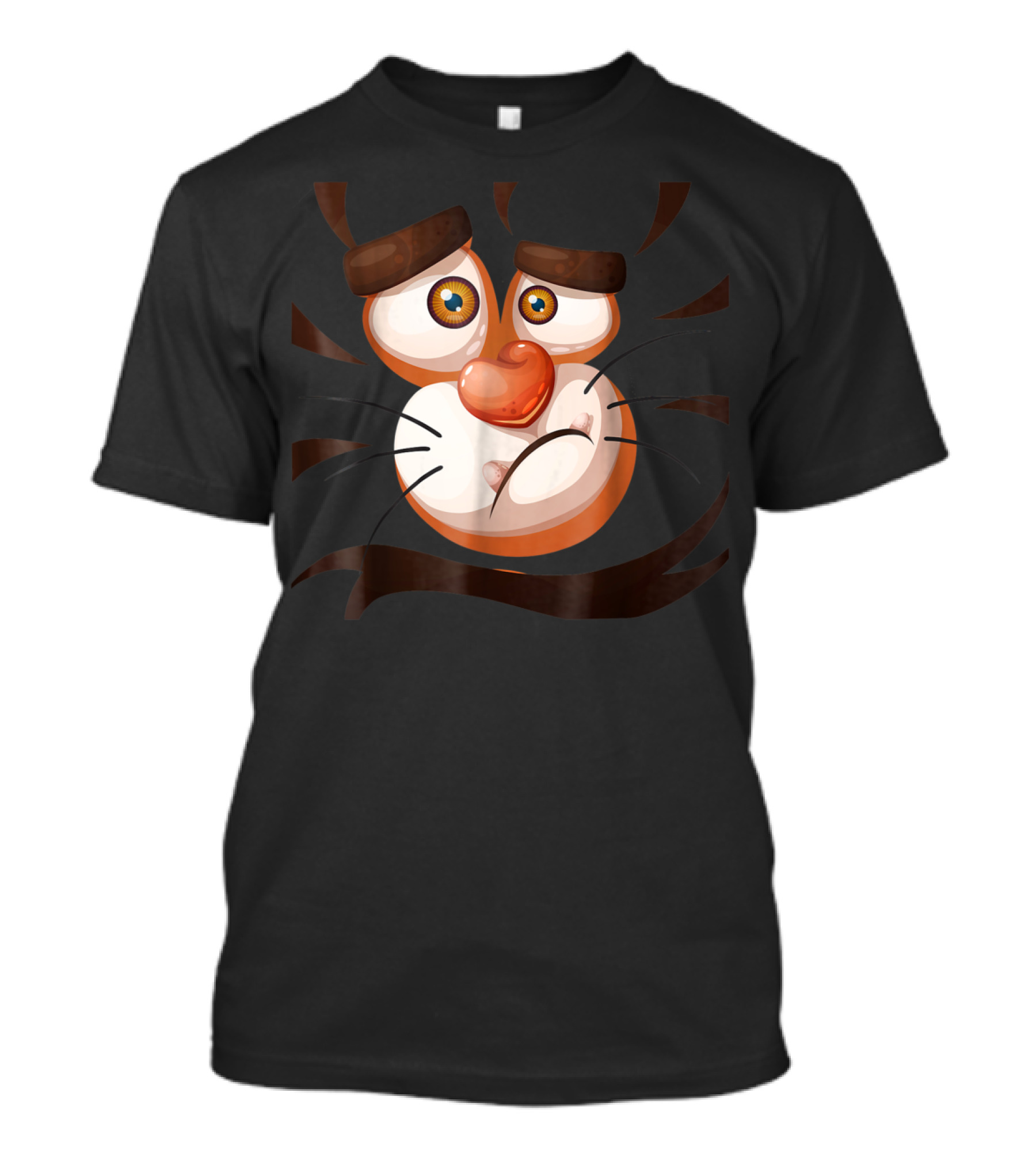 Halloween Tiger Costume Cute Animal Face T-Shirt