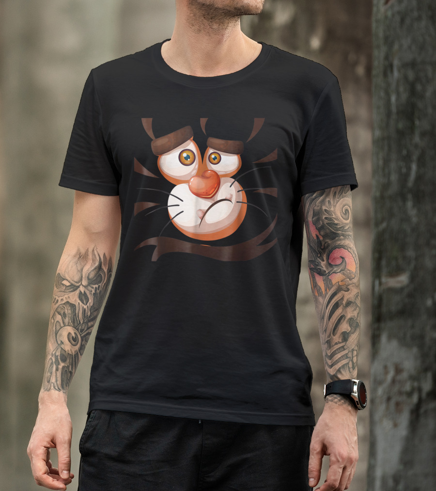 Halloween Tiger Costume Cute Animal Face T-Shirt
