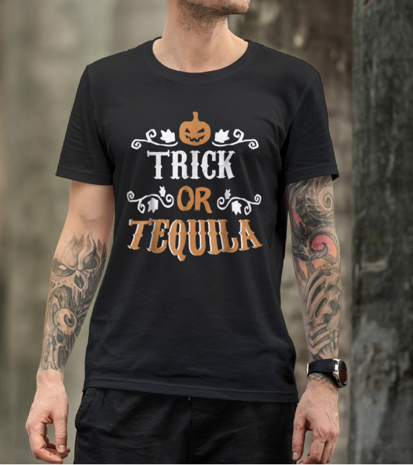 Halloween Trick Or Tequila Pumpkin T-Shirt