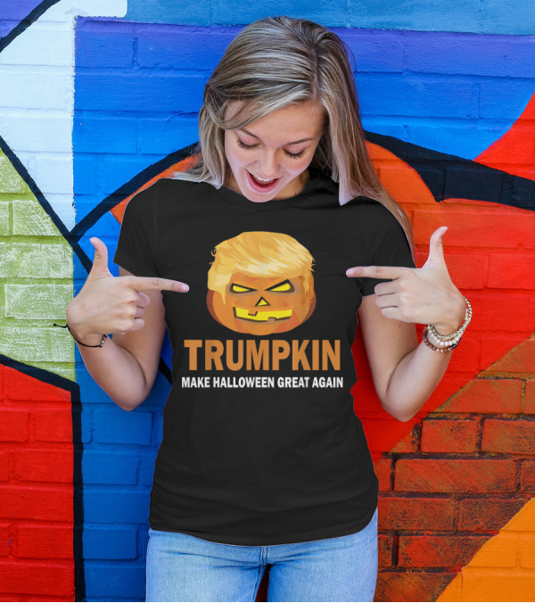 Halloween Trumpkin Make Halloween Great Again Funny Pumpkin Face T-Shirt