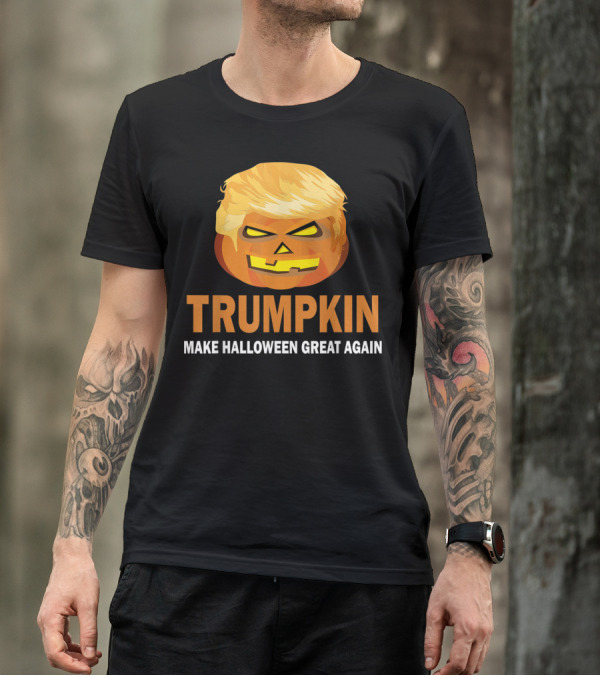 Halloween Trumpkin Make Halloween Great Again Funny Pumpkin Face T-Shirt