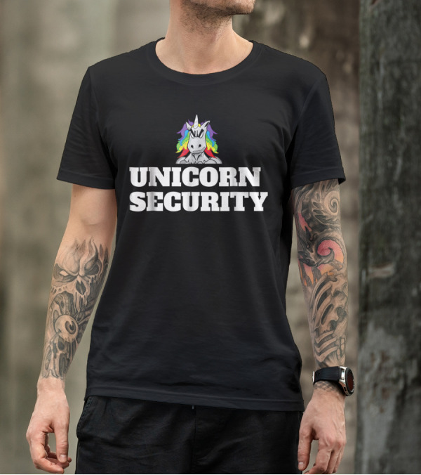 Unicorn Security Halloween Rainbow Mane T-Shirt