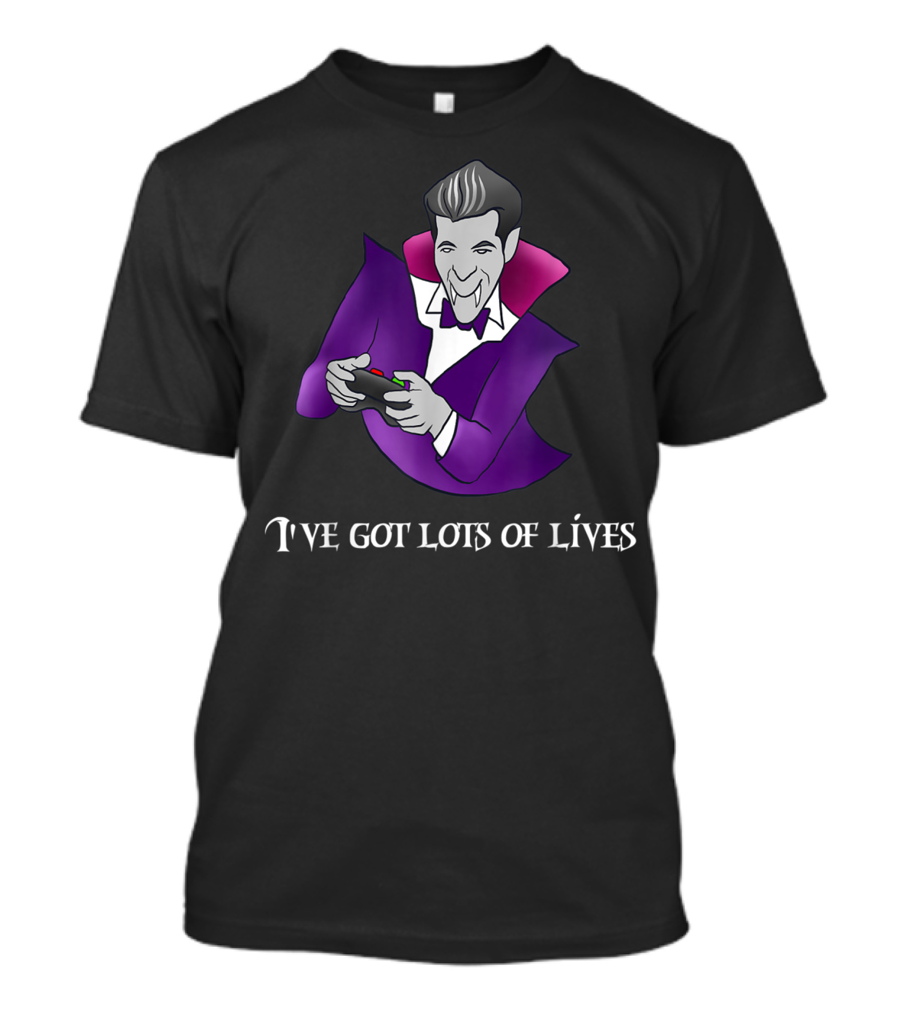 I've Got Lots Of Lives Halloween Vampire Video Gamer T-Shirt