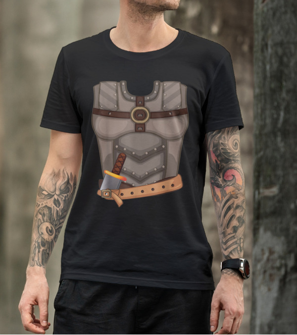 Halloween Viking Costume Armor With Cute Scandinavian Sword T-Shirt