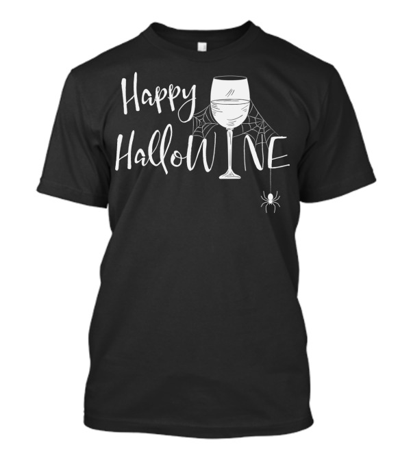 Happy Hallowine Halloween Wine Drinker BFF Squad T-Shirt