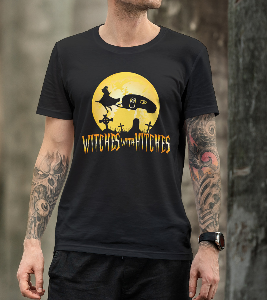 Witches With Hitches Halloween Trailer RV Camping Graveyard T-Shirt