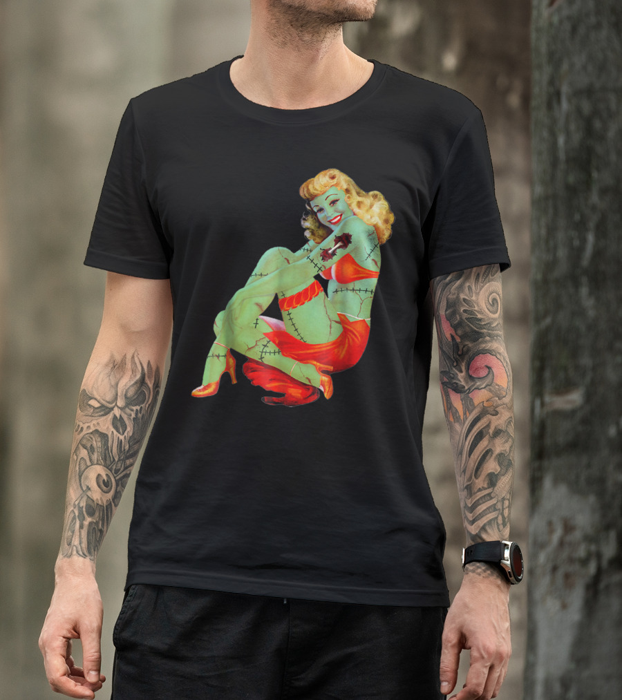 Halloween Pin Up Zombie Girl Apocalypse Cute T-Shirt