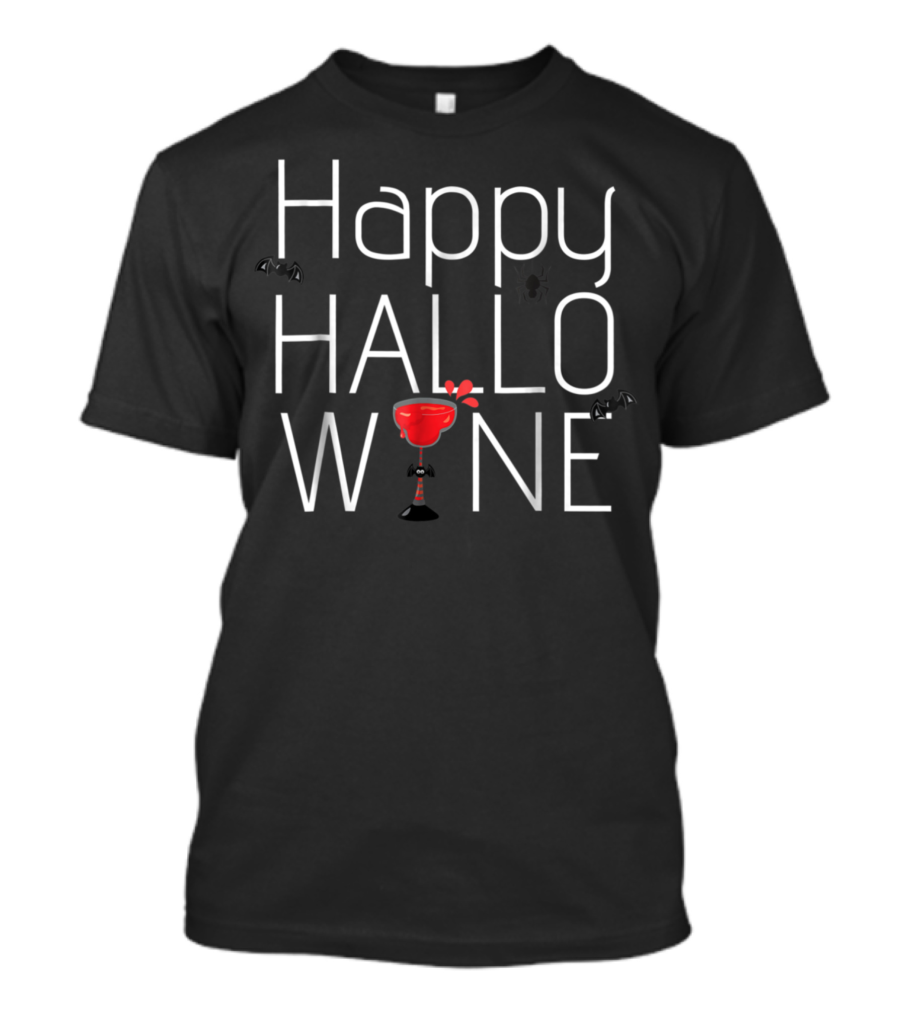 Happy Hallowine Womens Halloween Funny Witch Wine T-Shirt