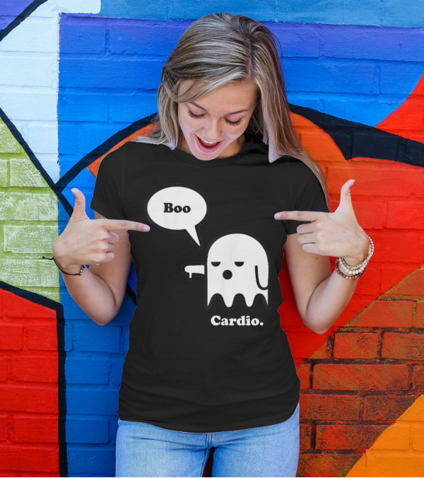 Halloween Ghost Boo Cardio Funny Workout T-Shirt