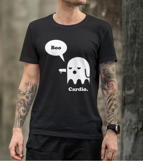 Halloween Ghost Boo Cardio Funny Workout T-Shirt