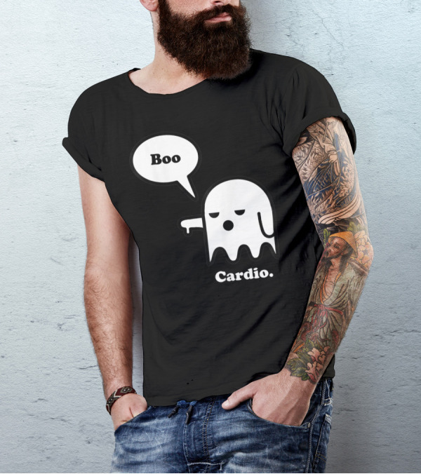 Halloween Ghost Boo Cardio Funny Workout T-Shirt