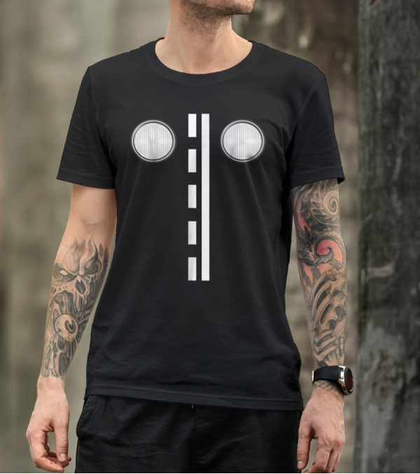 Headlights And Road Markings With Stripes T-Shirt