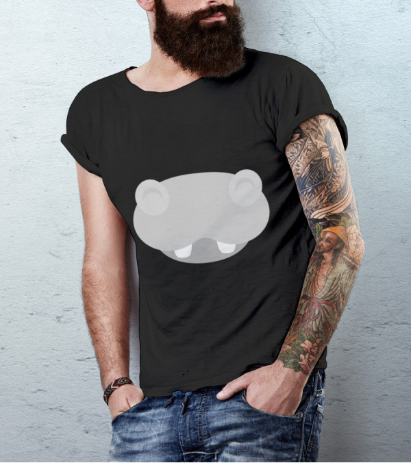 Hippopotamus Face Minimalist T-Shirt