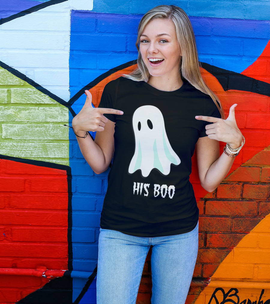 His Boo Her Boo Ghost Halloween Last Minute Couple Costume T-Shirt