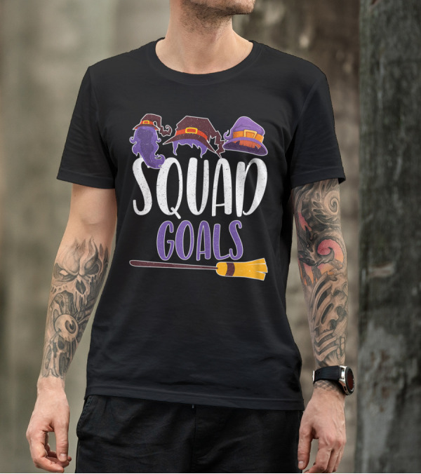 Hocus Pocus Squad Goals Witch Hats Broomstick T-Shirt