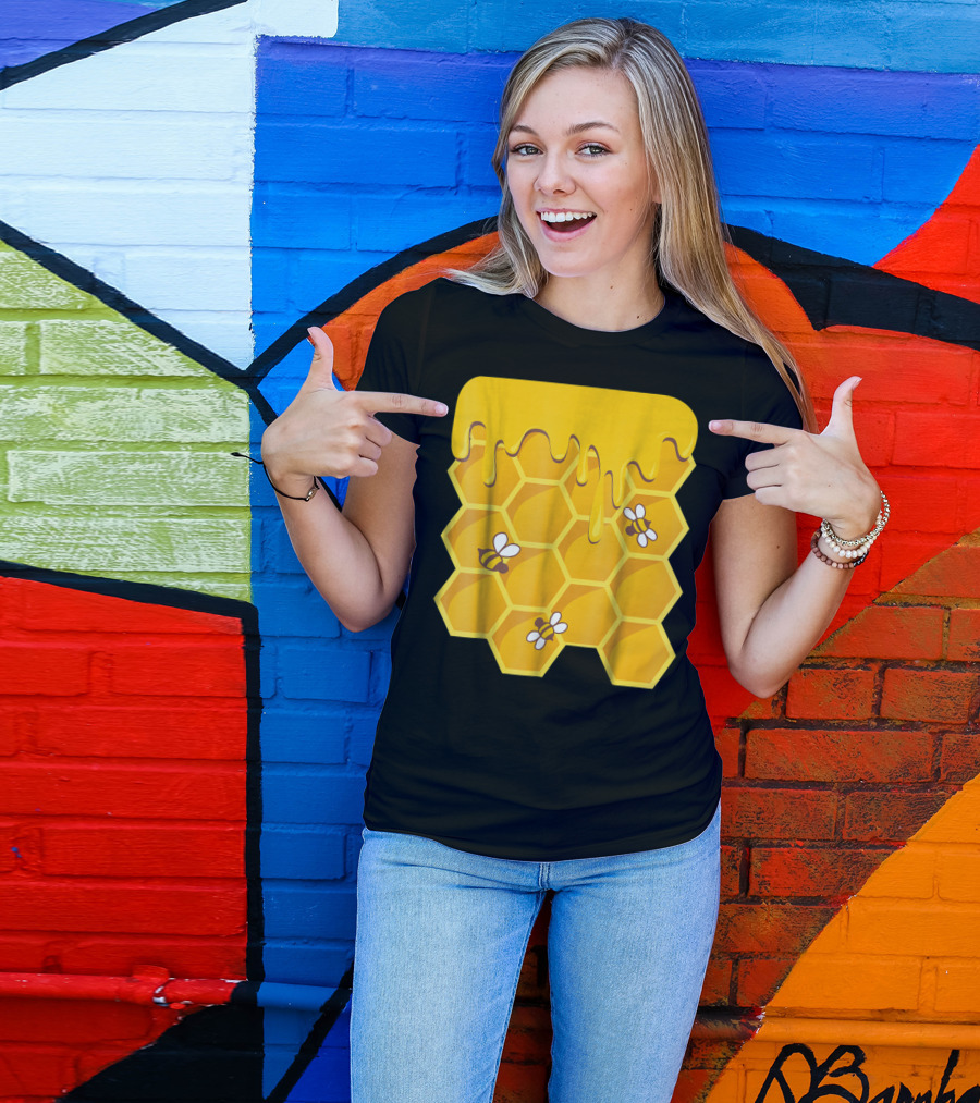 Honeycomb Bees Dripping Honey Halloween Group Costume T-Shirt