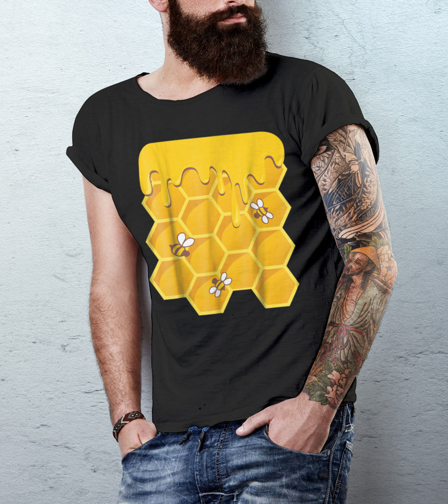Honeycomb Bees Dripping Honey Halloween Group Costume T-Shirt
