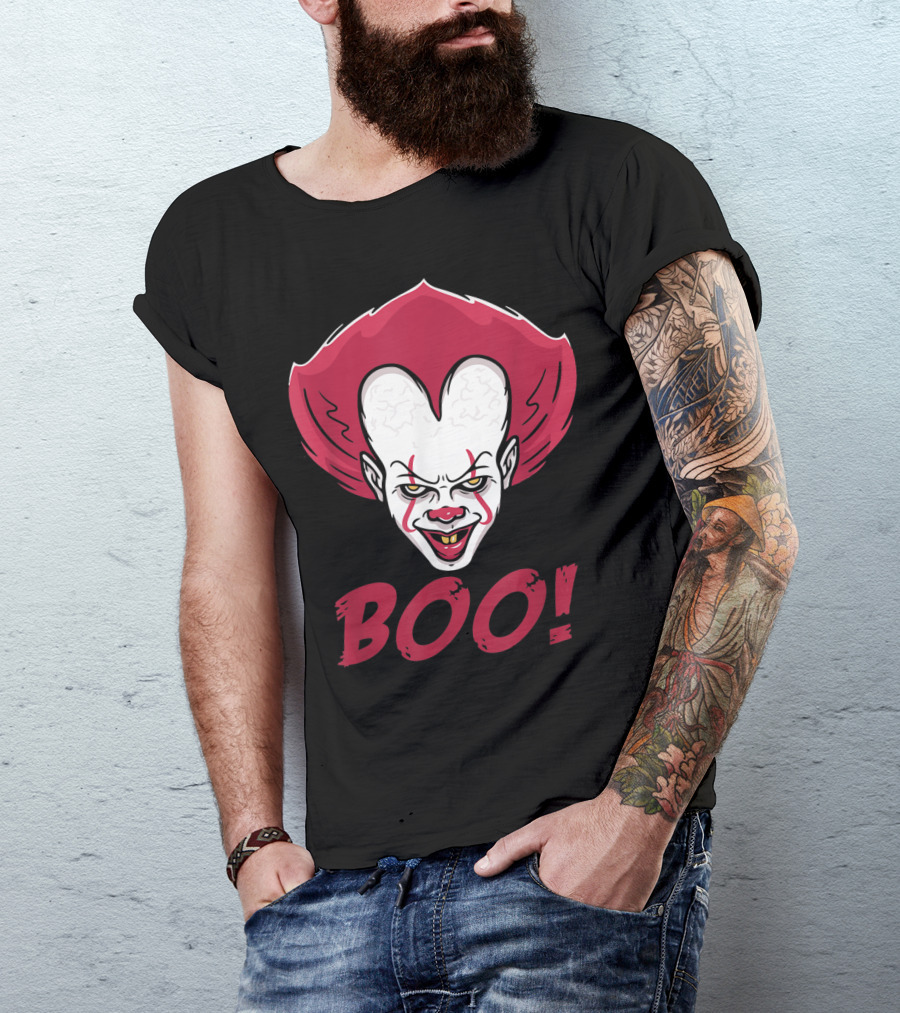 Boo Pennywise Clown Horror Movie T-Shirt