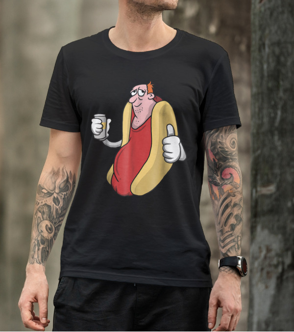 Bbq Hotdog Vendor Thumbs Up Drink T-Shirt