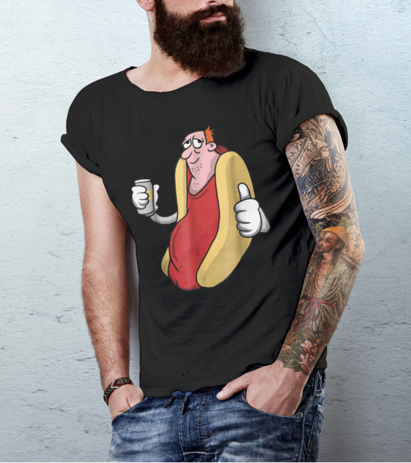 Bbq Hotdog Vendor Thumbs Up Drink T-Shirt