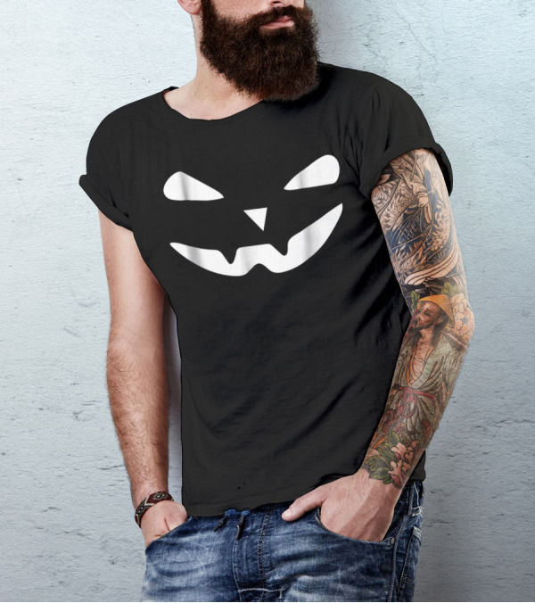 I Love Halloween Evil Jack O' Lantern Pumpkin Face T-Shirt