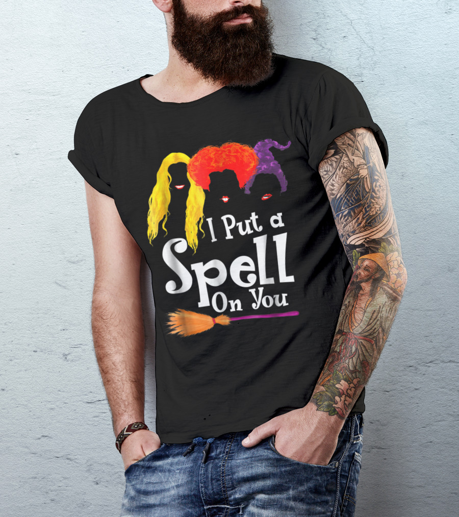I Put A Spell On You Witch Trio Broomstick Magic T-Shirt