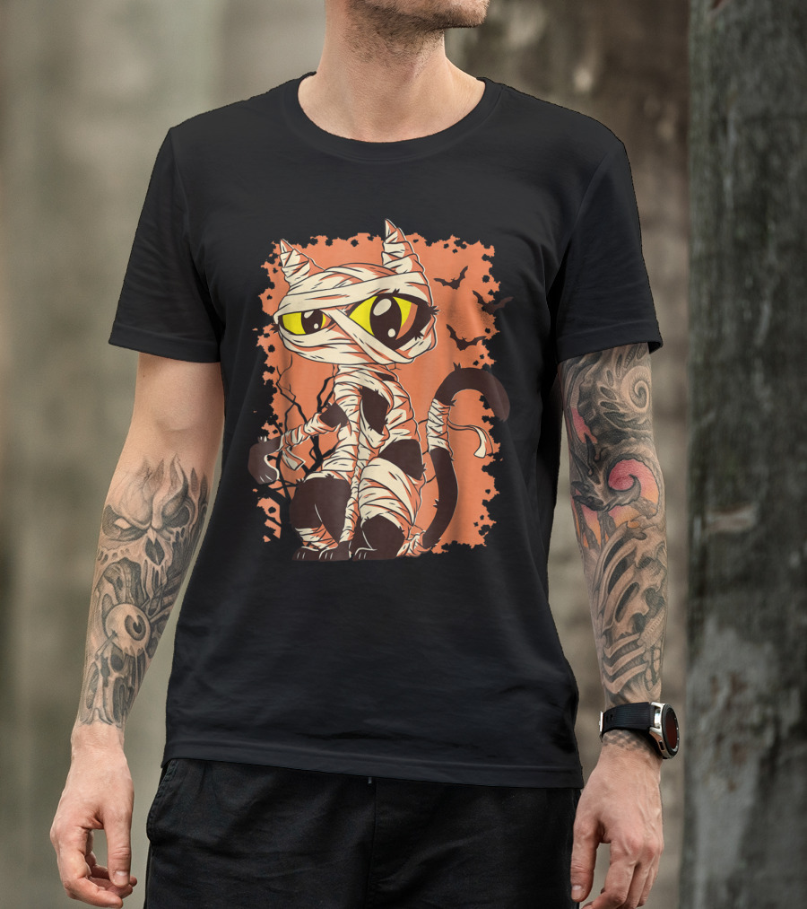 Funny Cat Mummy Halloween Crazy Cat Lady Costume T-Shirt