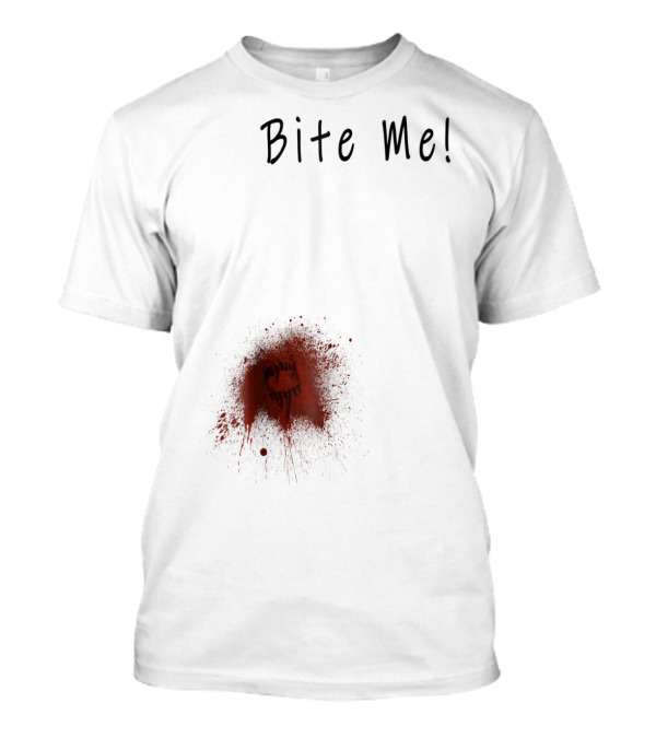 Bite Me Funny Zombie Halloween Bitten Injury Bite Mark T-Shirt