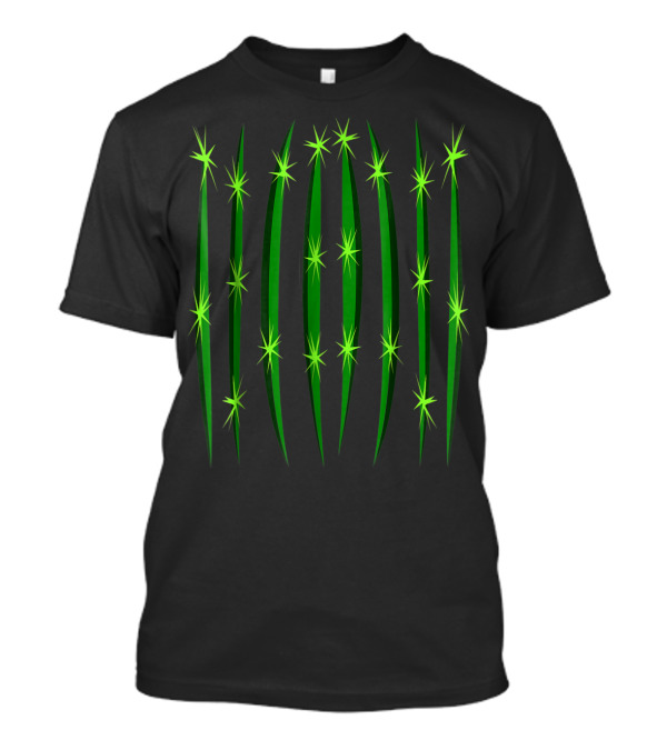 Halloween Cactus Glow In The Dark Spiky Lines T-Shirt