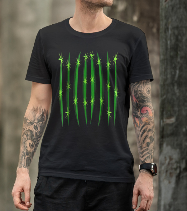 Halloween Cactus Glow In The Dark Spiky Lines T-Shirt