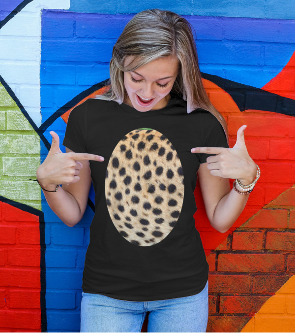 Halloween Cheetah Costume Spotted Pattern Belly T-Shirt