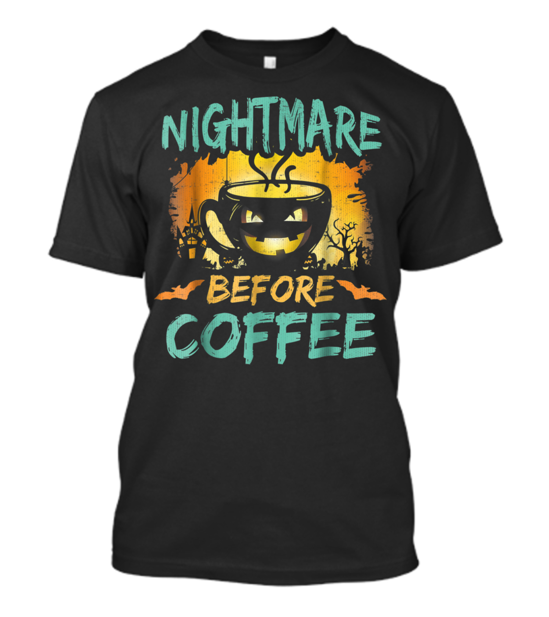 Nightmare Before Coffee Halloween Pumpkin Cup T-Shirt