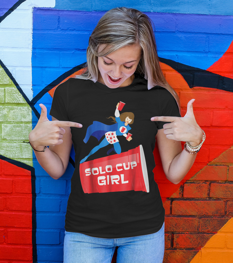 Halloween Costume Solo Cup Girl Super Hero T-Shirt