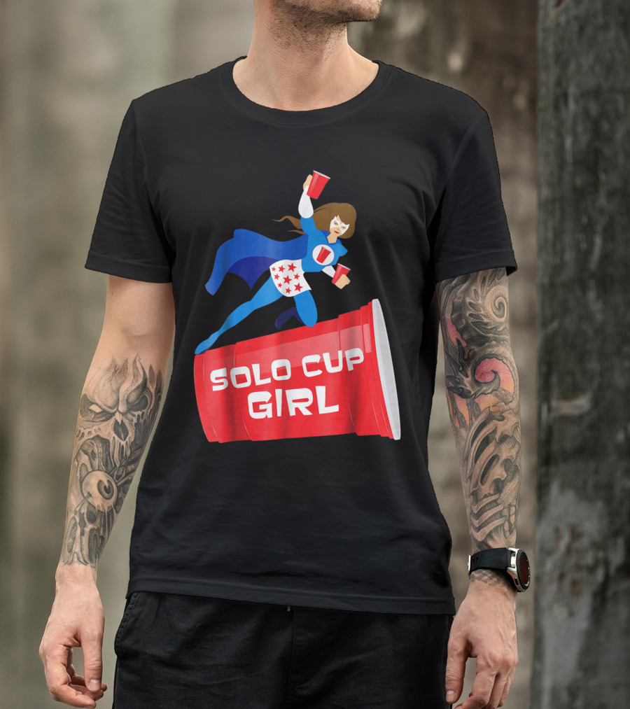 Halloween Costume Solo Cup Girl Super Hero T-Shirt