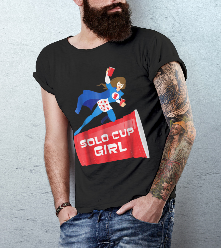 Halloween Costume Solo Cup Girl Super Hero T-Shirt