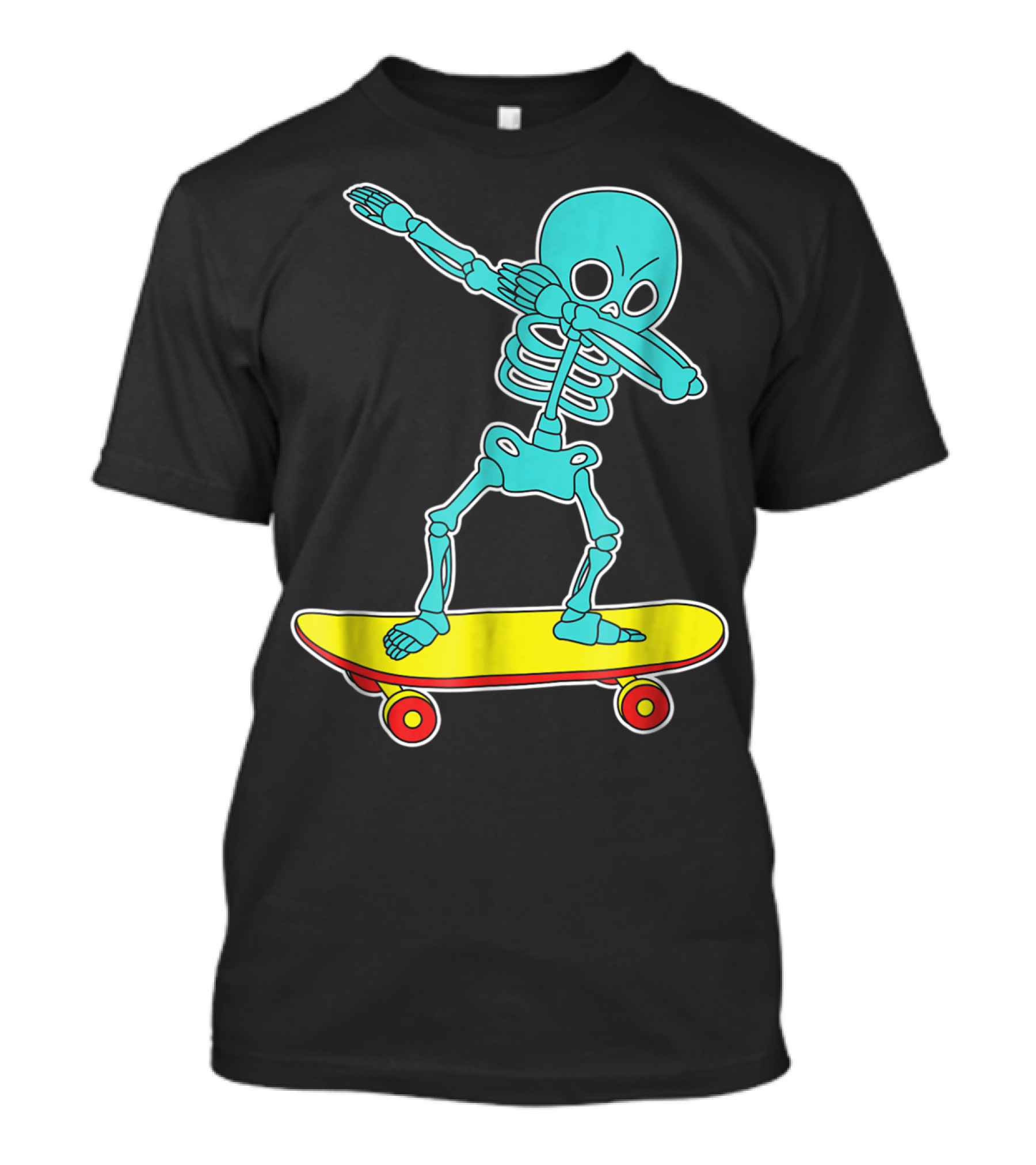 Halloween Skeleton Dabbing On Skateboard T-Shirt