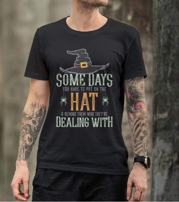 Some Days You Have To Put On The Hat Halloween Witch With Spiders T-Shirt