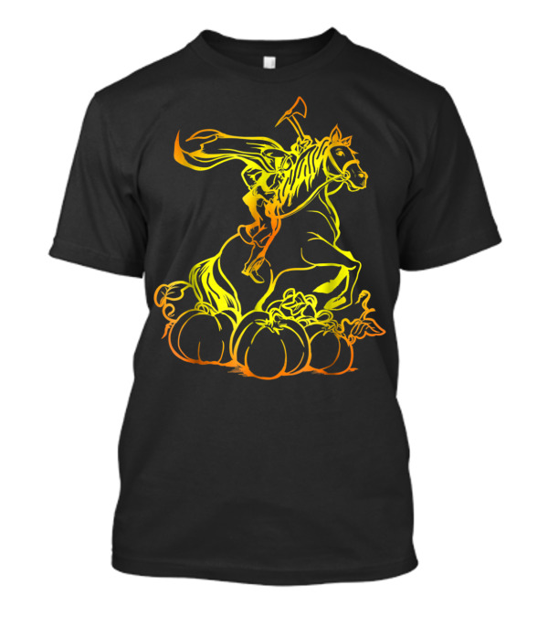 Headless Horseman Classic Tale Pumpkin And Horse T-Shirt
