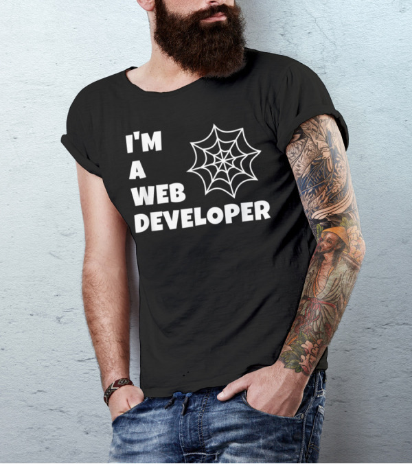I'm A Web Developer Halloween Spiderweb T-Shirt